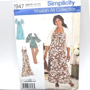 Simplicity 2947 Sewing Pattern Vintage Dress Tunic Pants Shrug FF 18W-24W